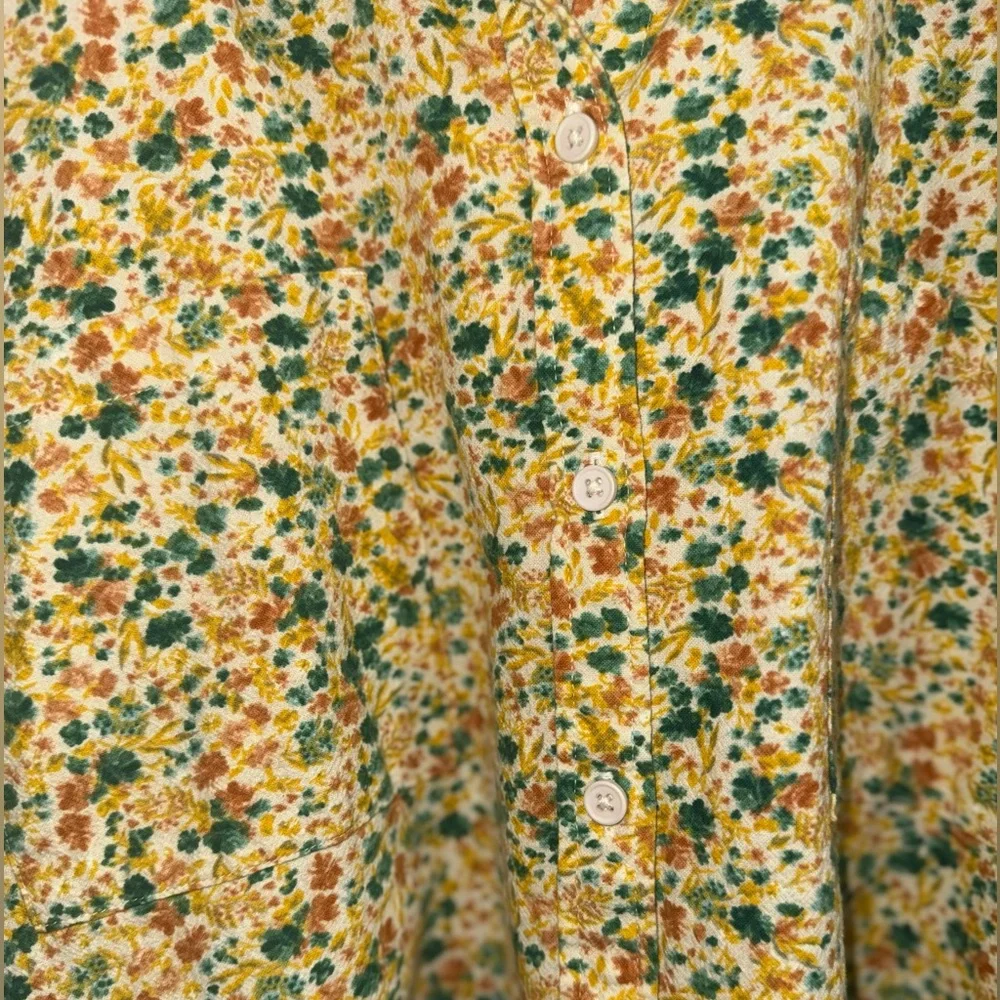 Wonderly Floral Button Down Shirt - Yellow and Green - Picture 4 of 7